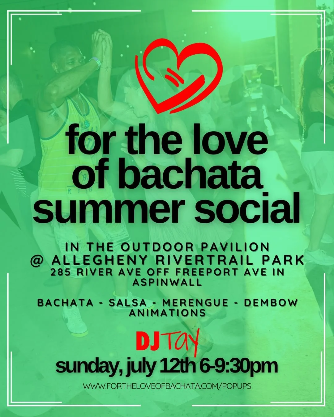 sunday outdoor bachata social @ allegheny rivertrail park