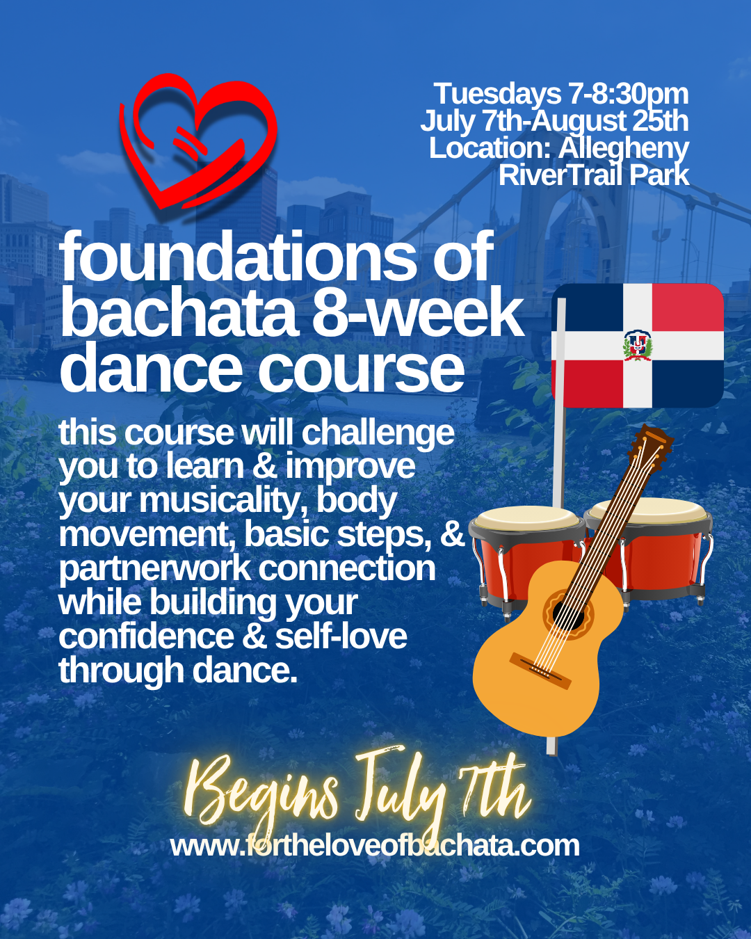 Foundations of Bachata 8-Week Course,  July 7th-August 25th