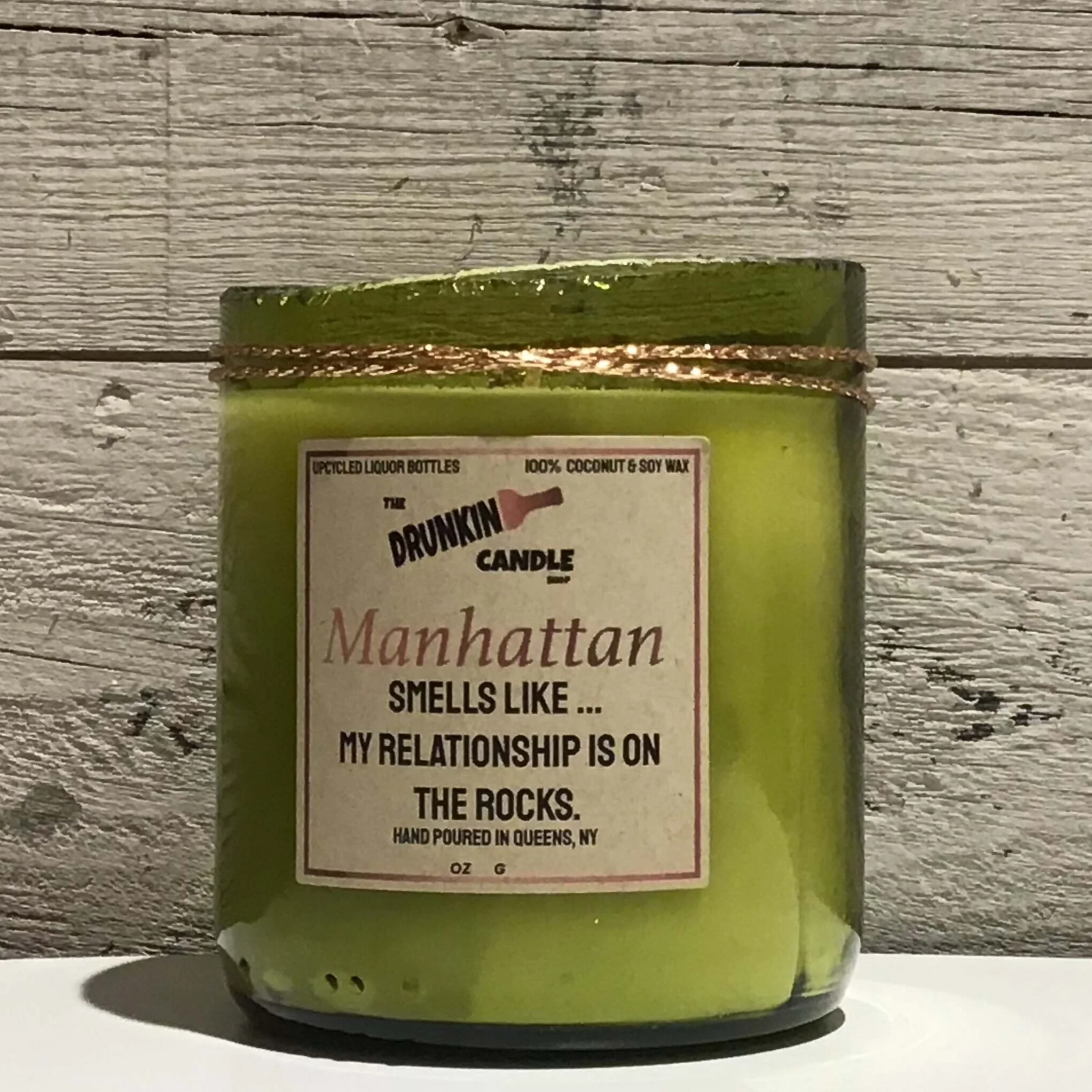Unique, novelty & witty scented candles made inside recycled liquor