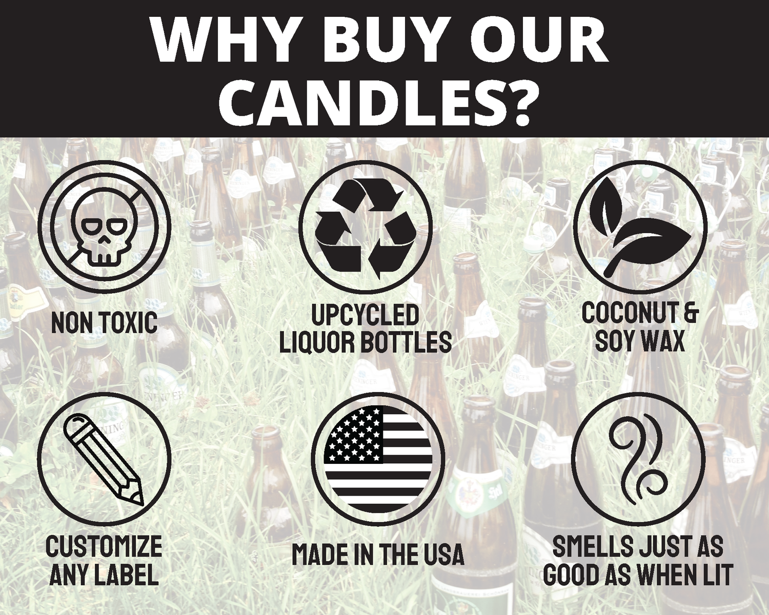 Craft Beer candles - choose your bottle/scent - soy wax - hemp