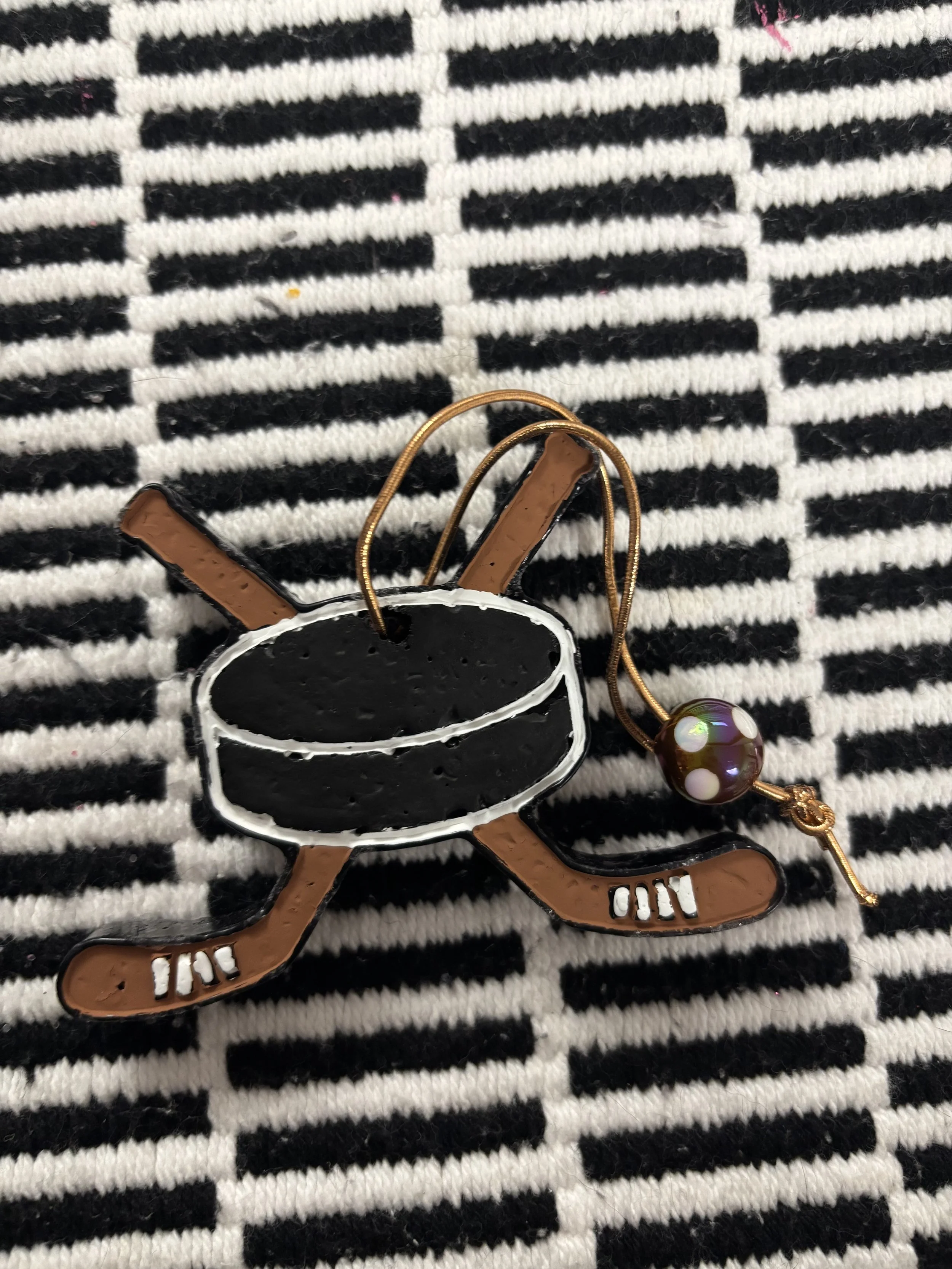 Hockey Puck With Hockey Sticks Air Freshener