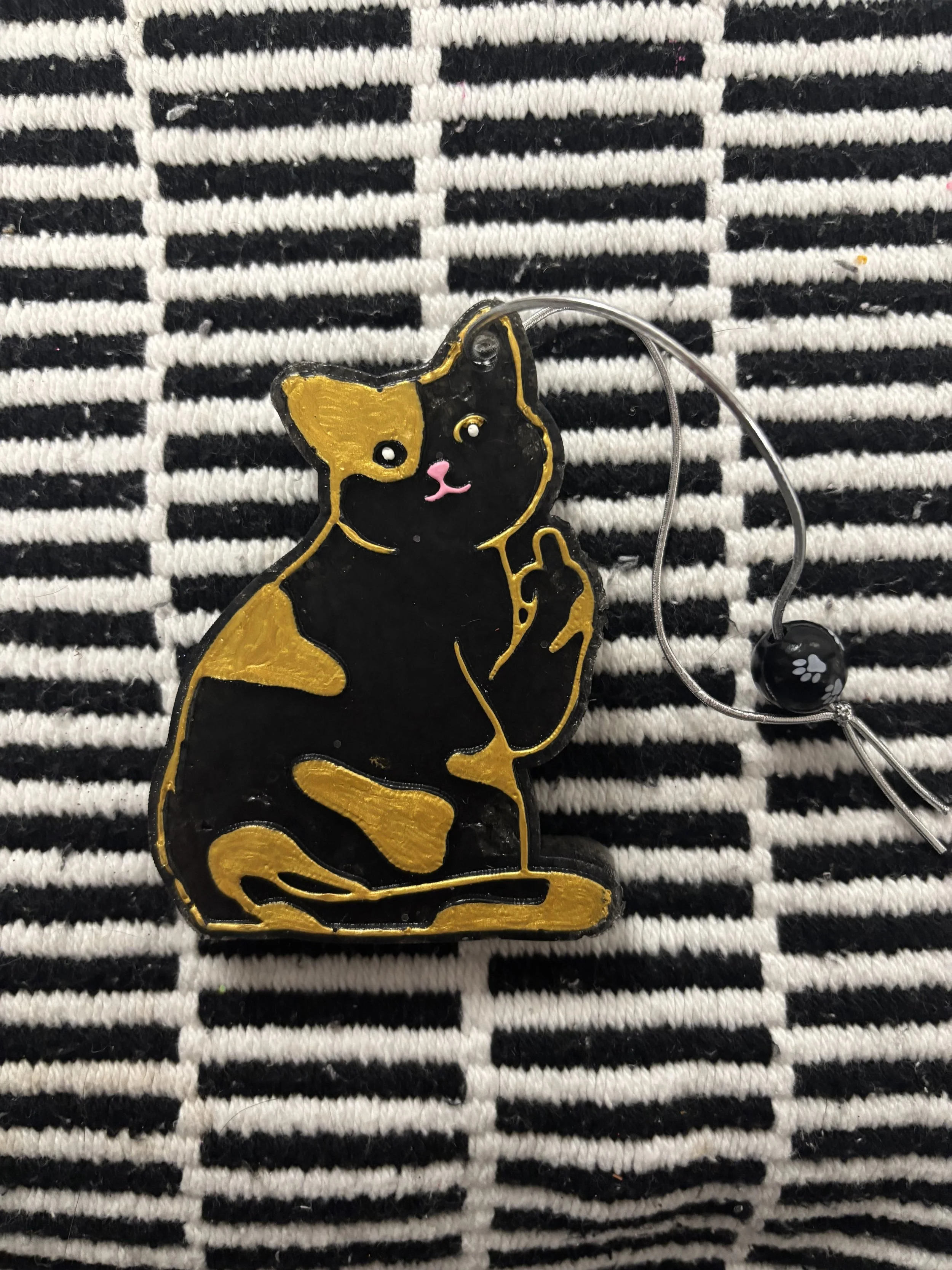 Cat with Middle finger up air freshener