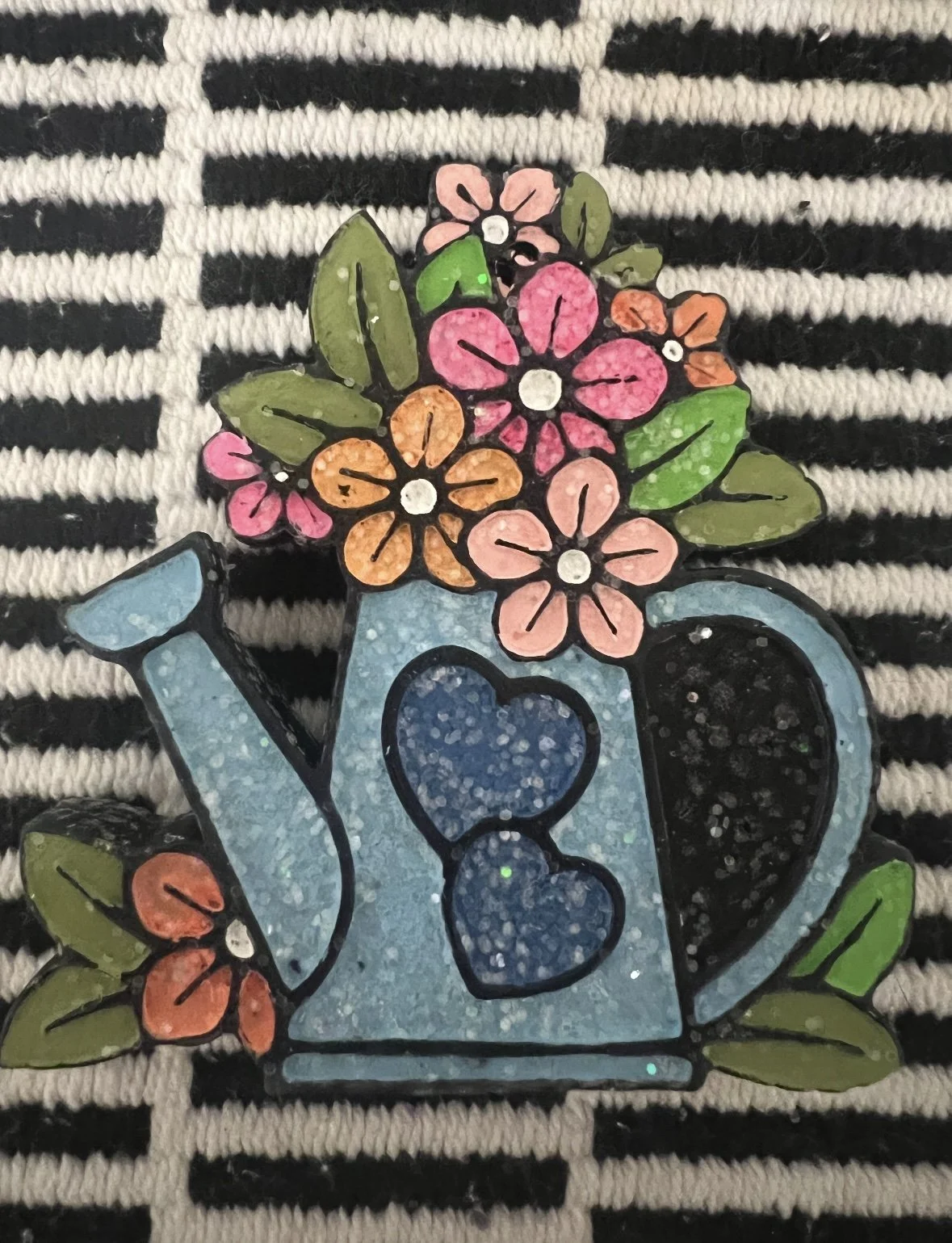 Watering can with flowers air freshener