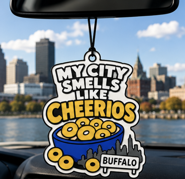 Buffalo "My City Smells Like Cheerios" Car Air Freshener