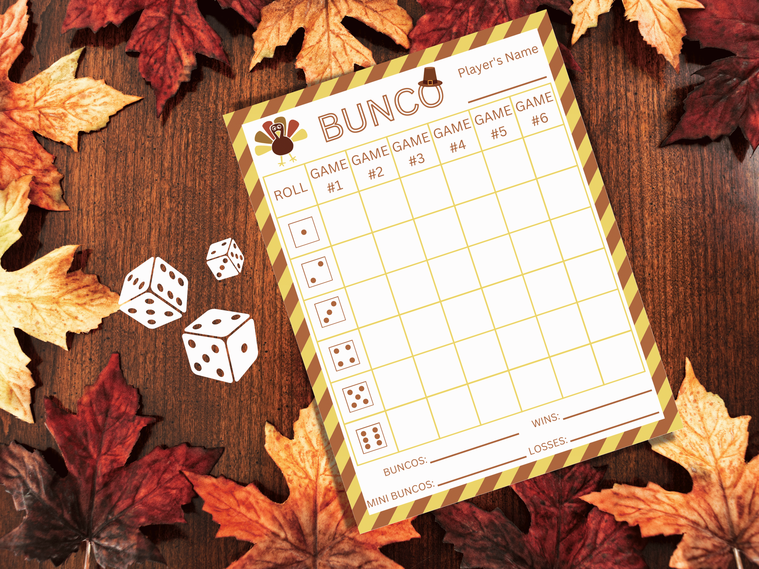 Thanksgiving Bunco Scoresheet
