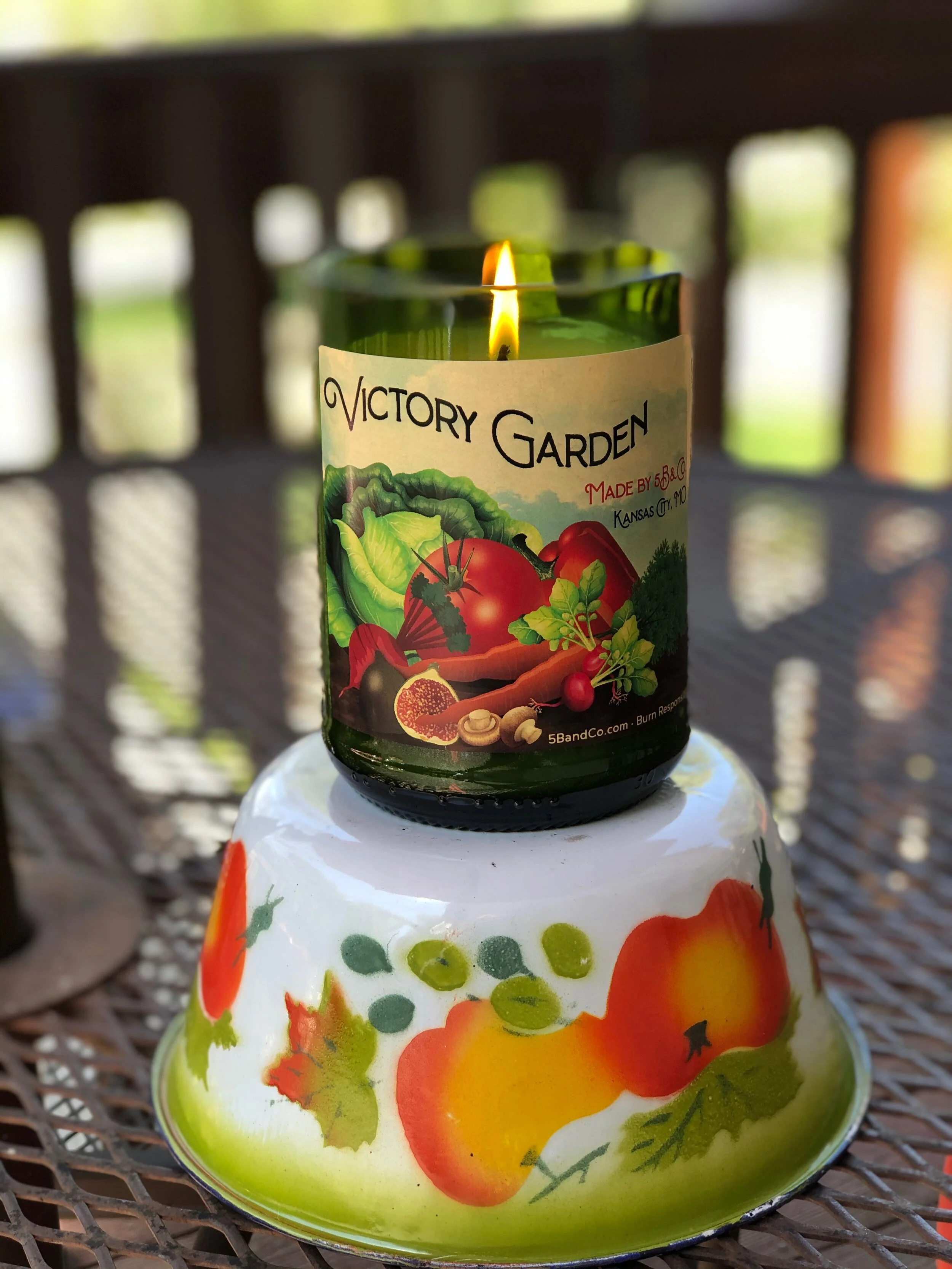 Victory Garden in a candle holder - cucumber, carrot, basil, tomato and a bit of radish