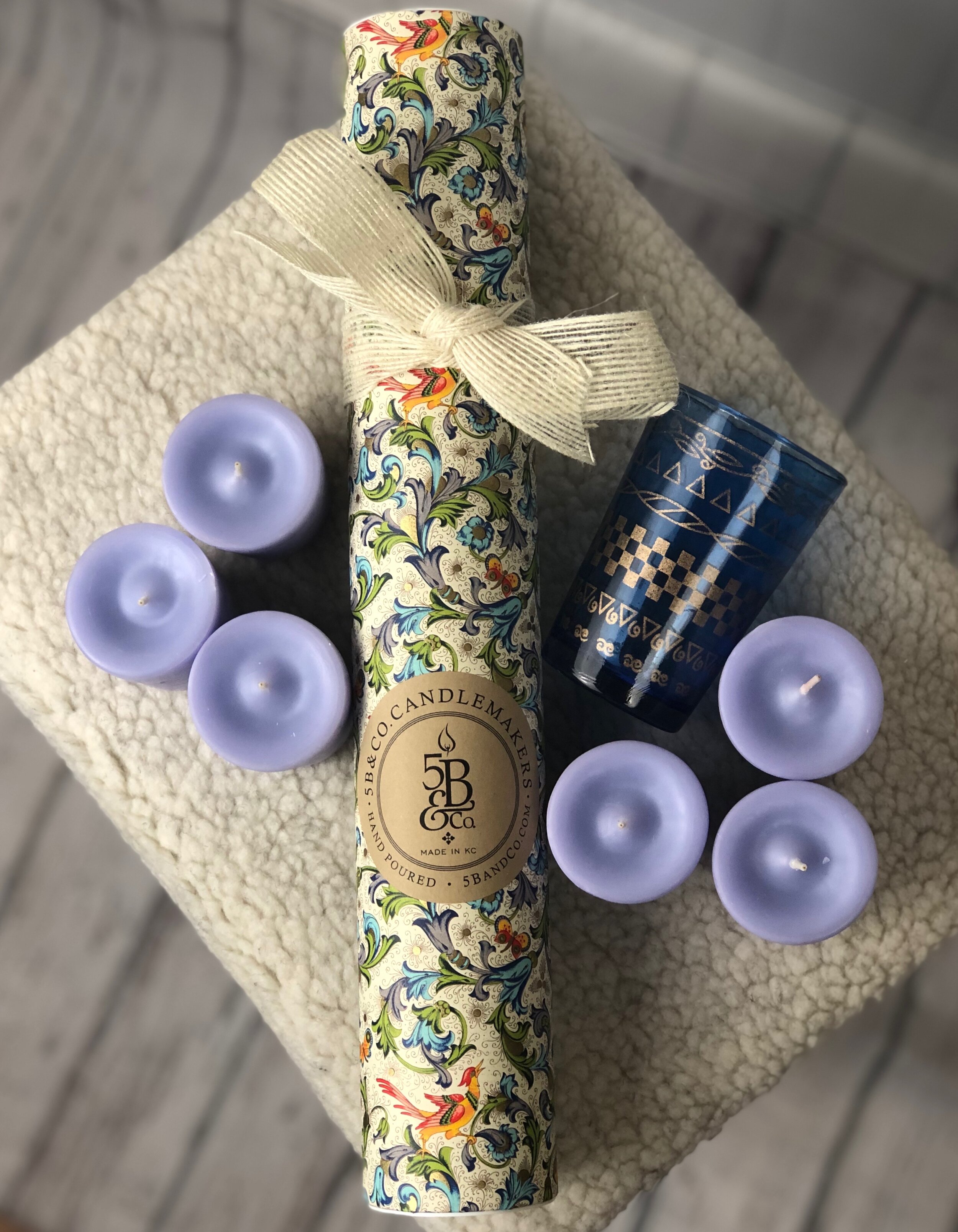 6 pack votives plus candle holder