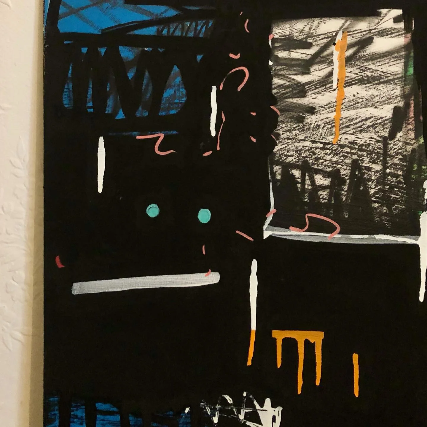 Paint, marker and spraypaint on mdf. Detail. 

#abstractart #art #abstract #contemporaryart #artist #painting #abstractpainting #artwork #modernart #artistsoninstagram #artoftheday #artgallery #acrylicpainting #instaart #abstractartist #fineart #draw