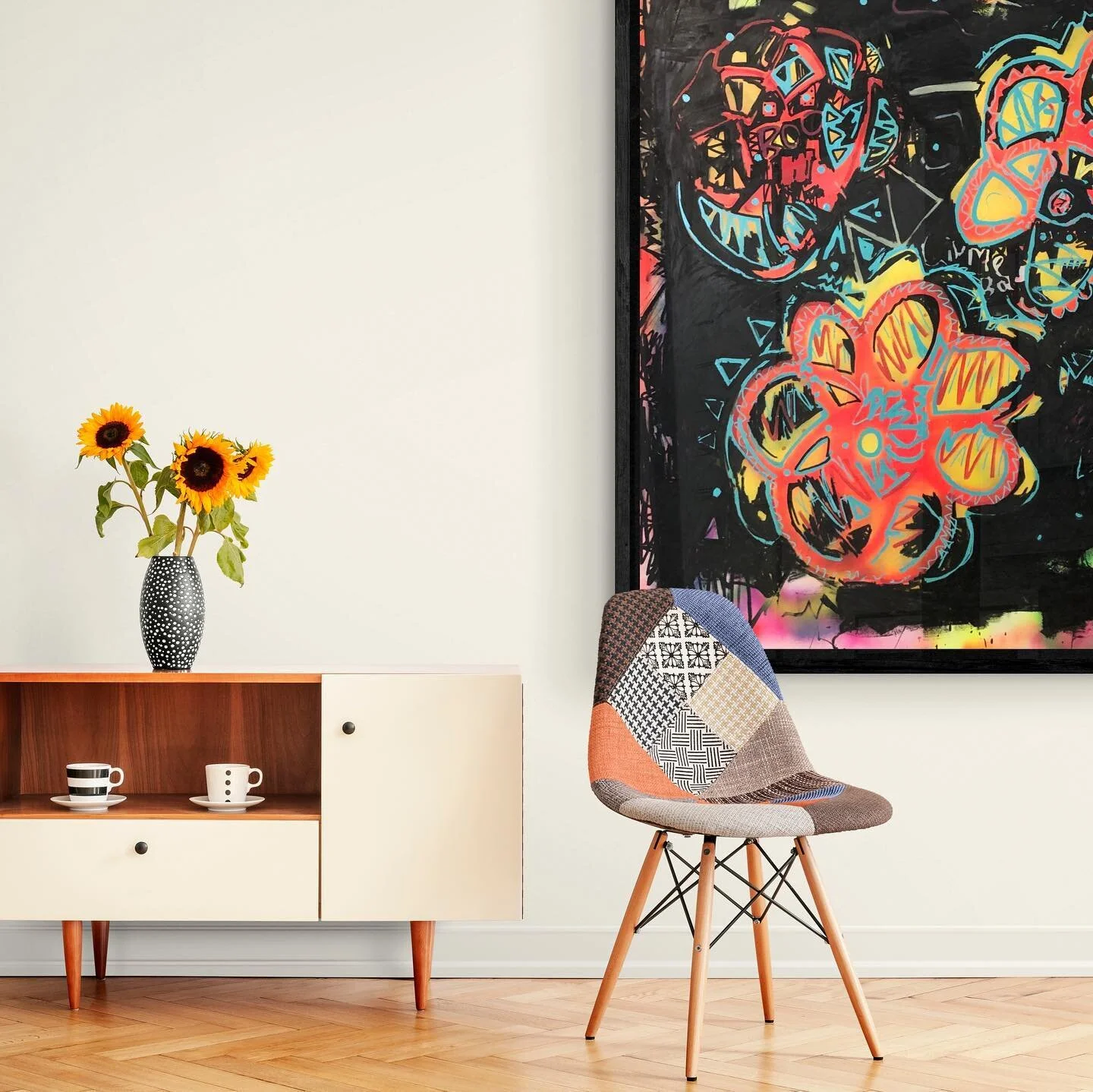 I did this at the beginning of lockdown with help from my 8 yr old daughter Esme. I love how kids can just create fearlessly. We armed ourselves with paint from @montana.nottingham it definitely got a bit of 3 feet high and rising about it. Still one