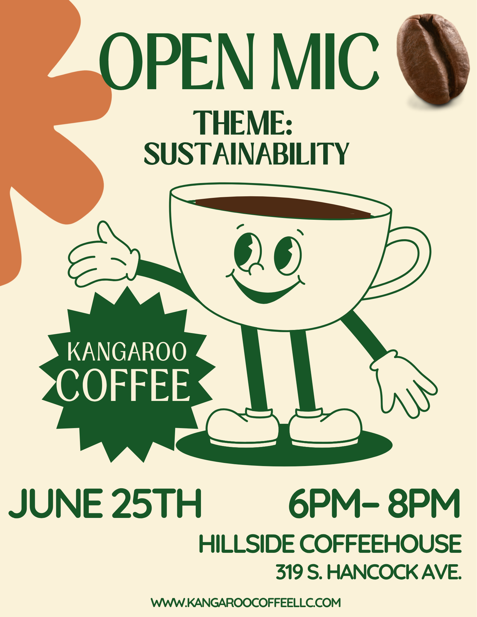 Sustainability Open Mic at Kangaroo Coffee