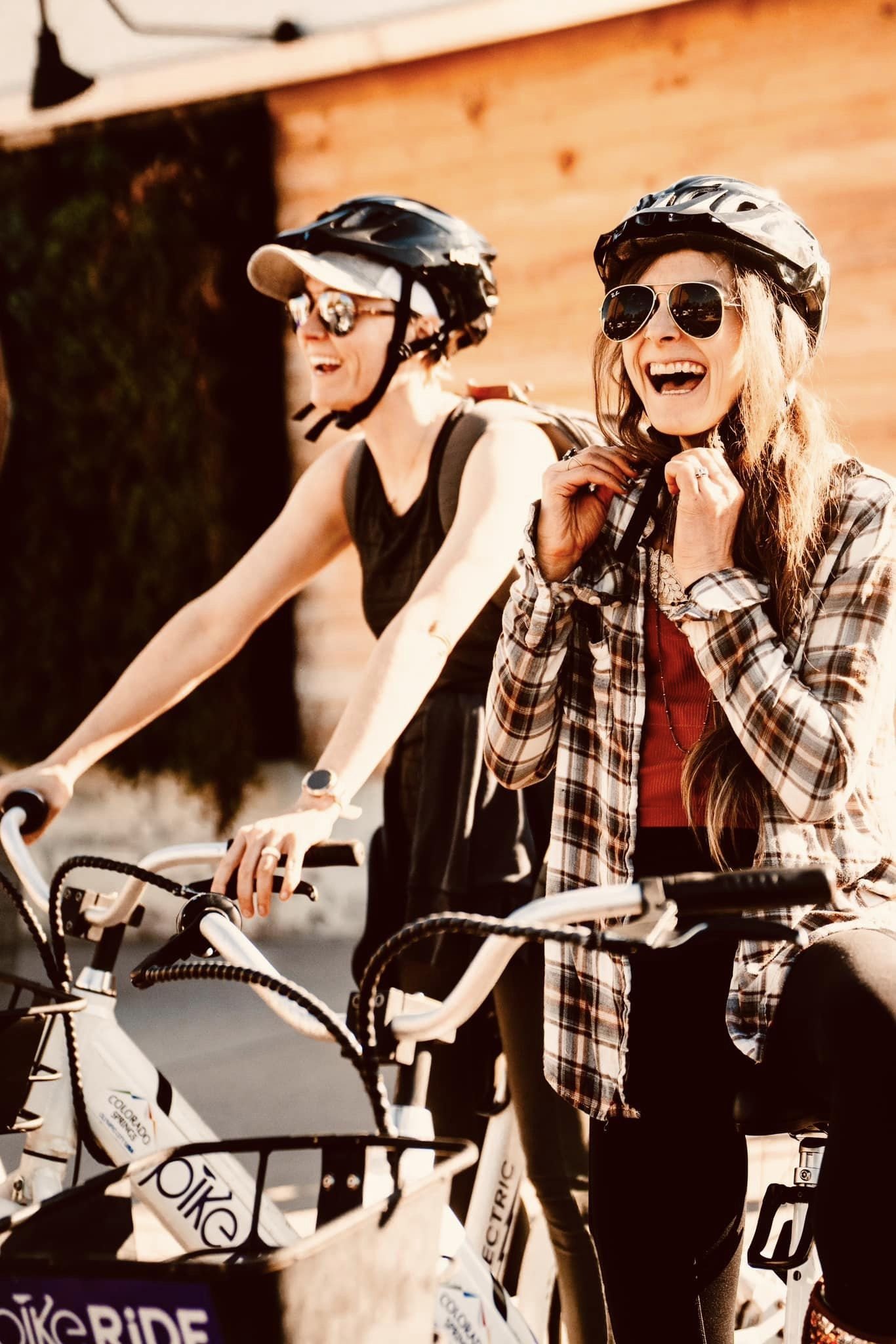 Riders laughing with ebikes from last minute Christmas gift