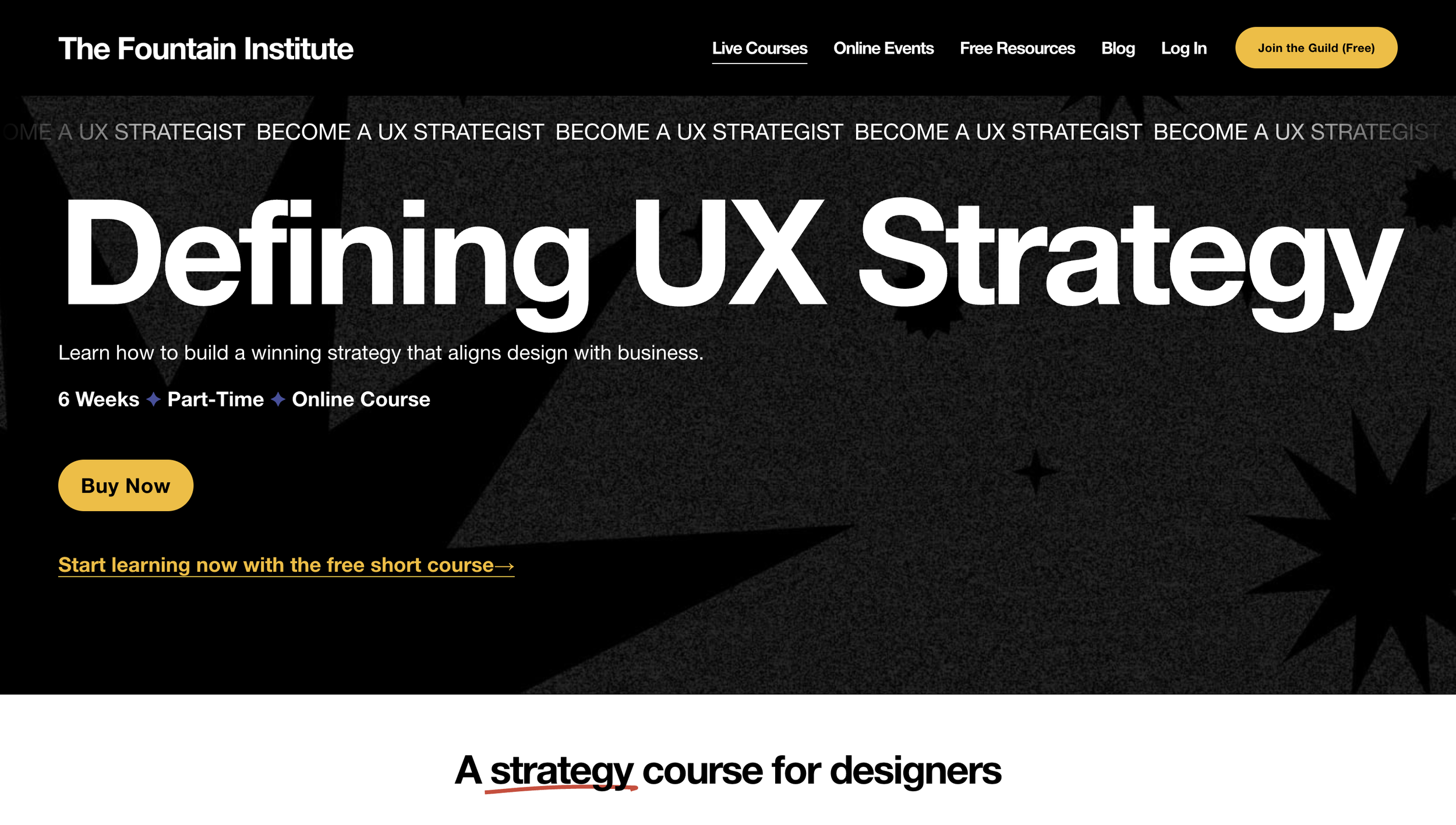 UX strategy online course by the fountain institute
