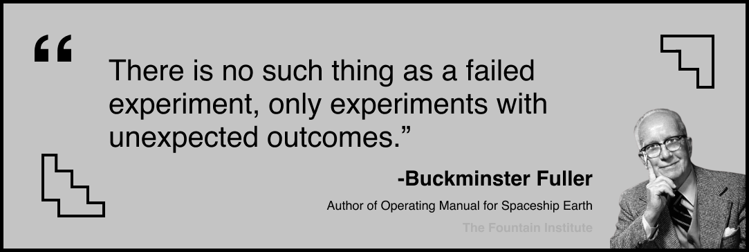 Quote on failed experiments from Buckminster "Bucky" Fuller