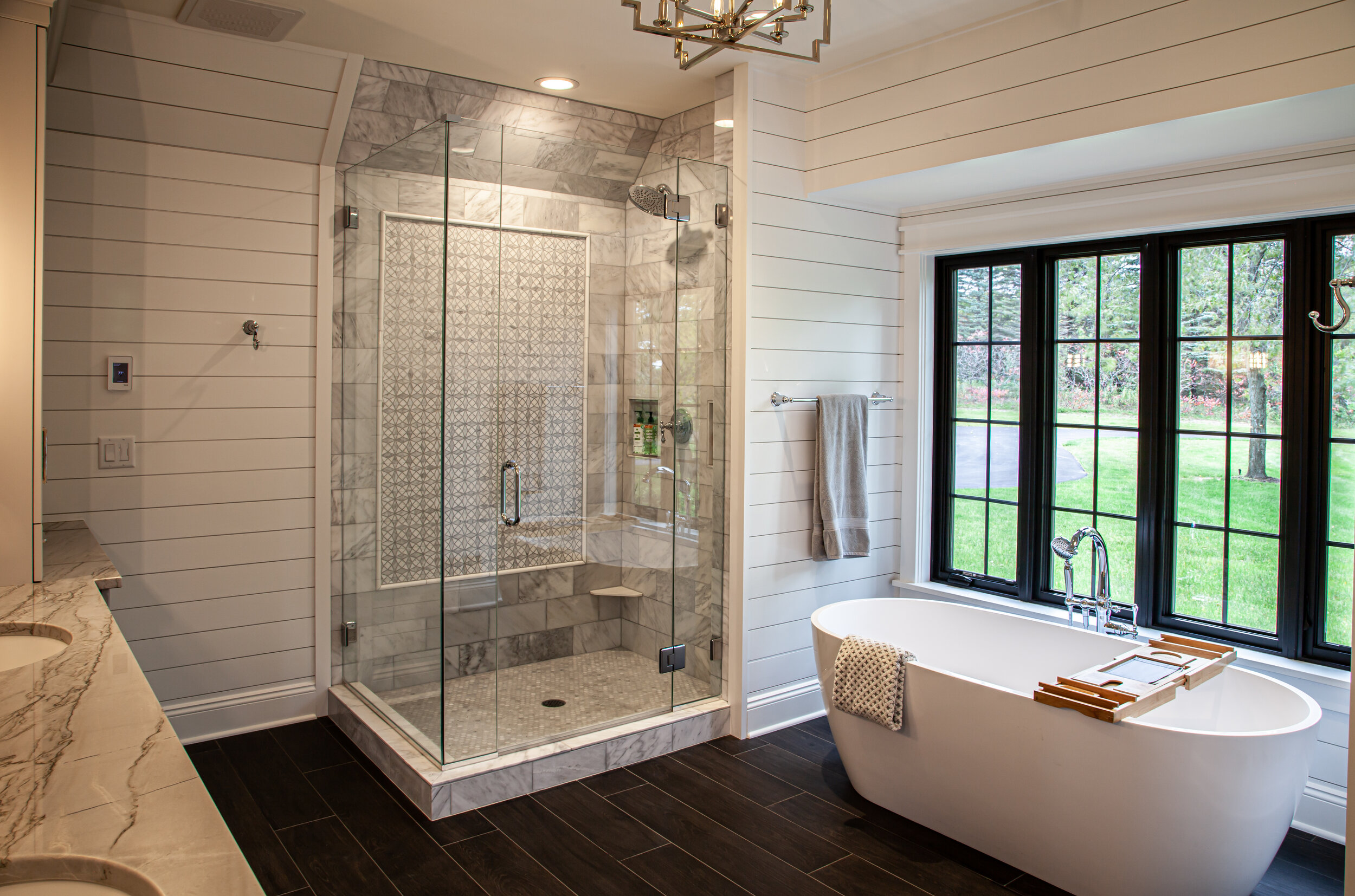 Master Bath Design Ideas Marble Shower Wall Feature
