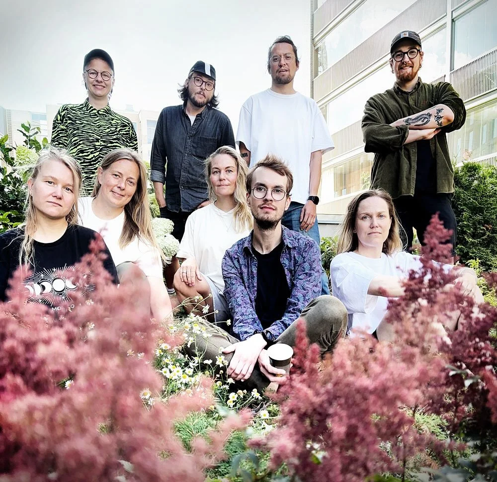 We finally got a group photo! 🌸Here is the team of Layers in the Peace Machine: Calvin Guillot, Essi Huotari, Vertti Luostarinen, Saara-Henriikka M&auml;kinen, Sini Parikka, Ilmari Pesonen, Olivia Pohjola, Iina Taijonlahti and Timo Tikka

We are loo