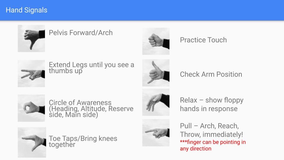 AFF First Jump Course Hand Signals Slide