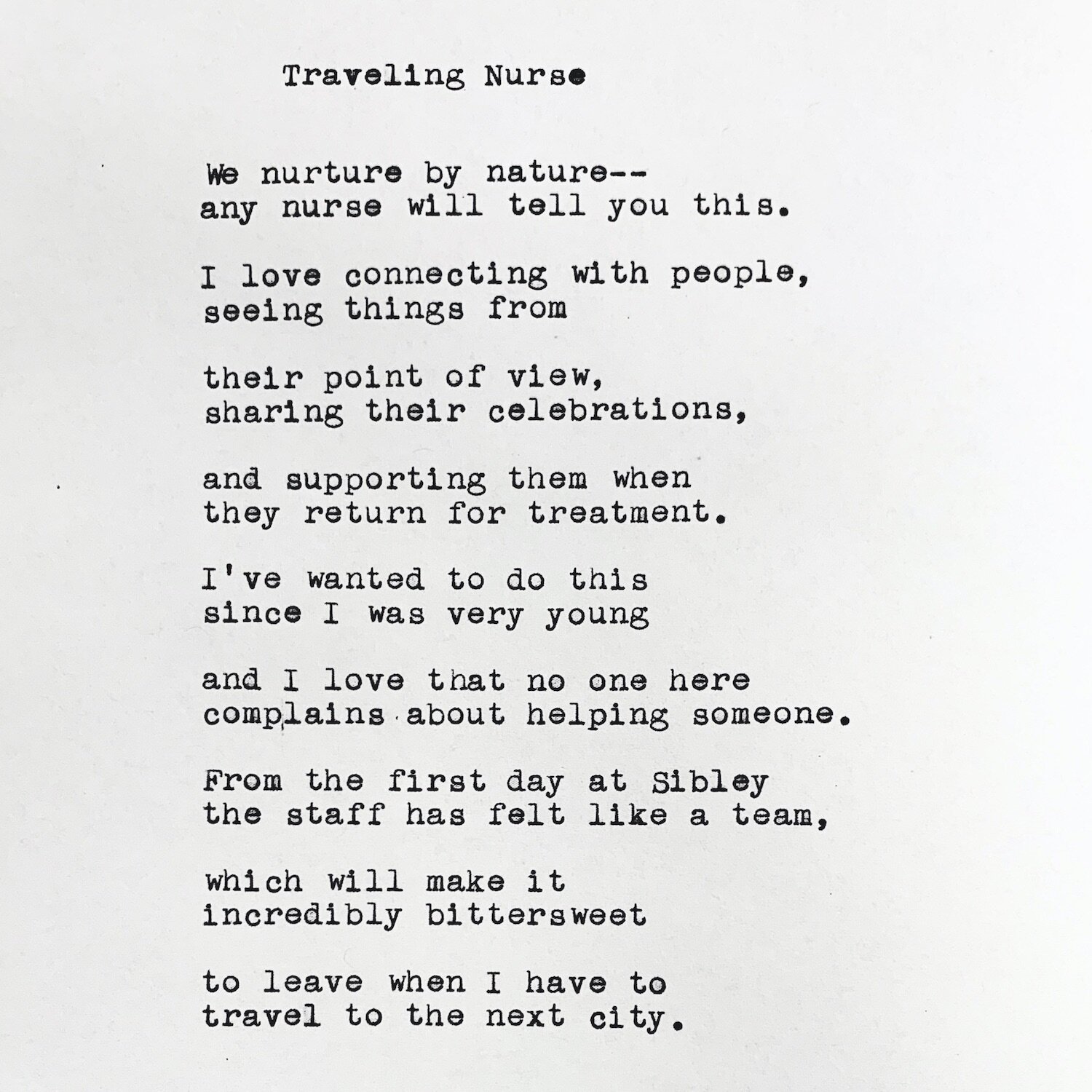 Being A Nurse Poem