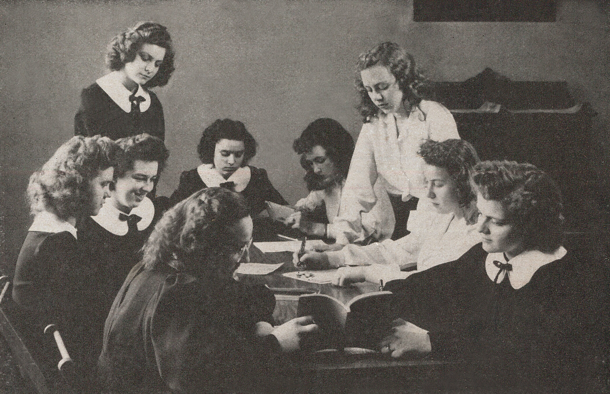 1947 Amata Eileen Carolyn Latin Class.jpg