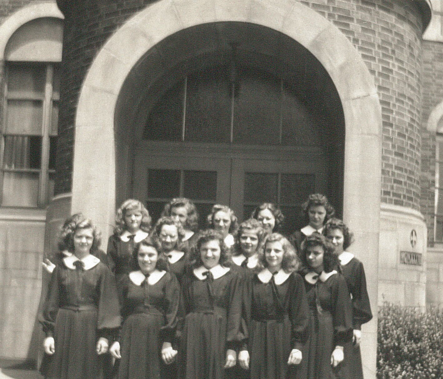 1948 Profession Group Outside School Doors.jpg