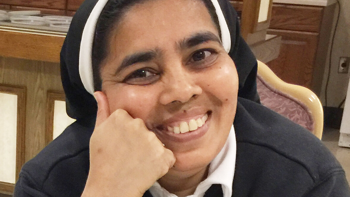  Sister Gracy Kundukulam shares her wonderful smile with our community. 