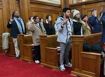  Sister Ancy Francis was among those who were sworn in as U.S. citizens at the xxx building in Pittsburgh on February 28, 2024. 
