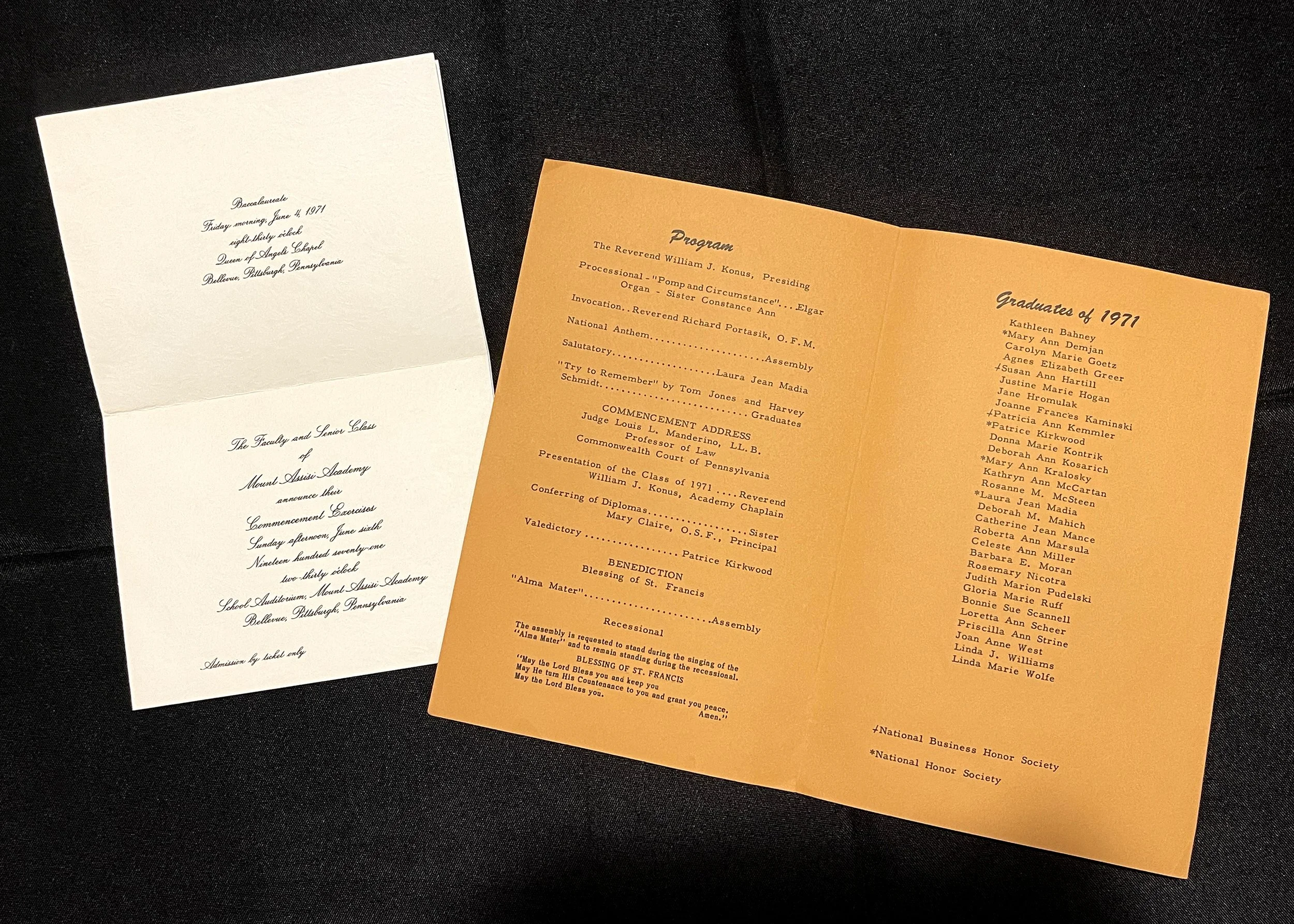 1971 Commencement Invitation & Program