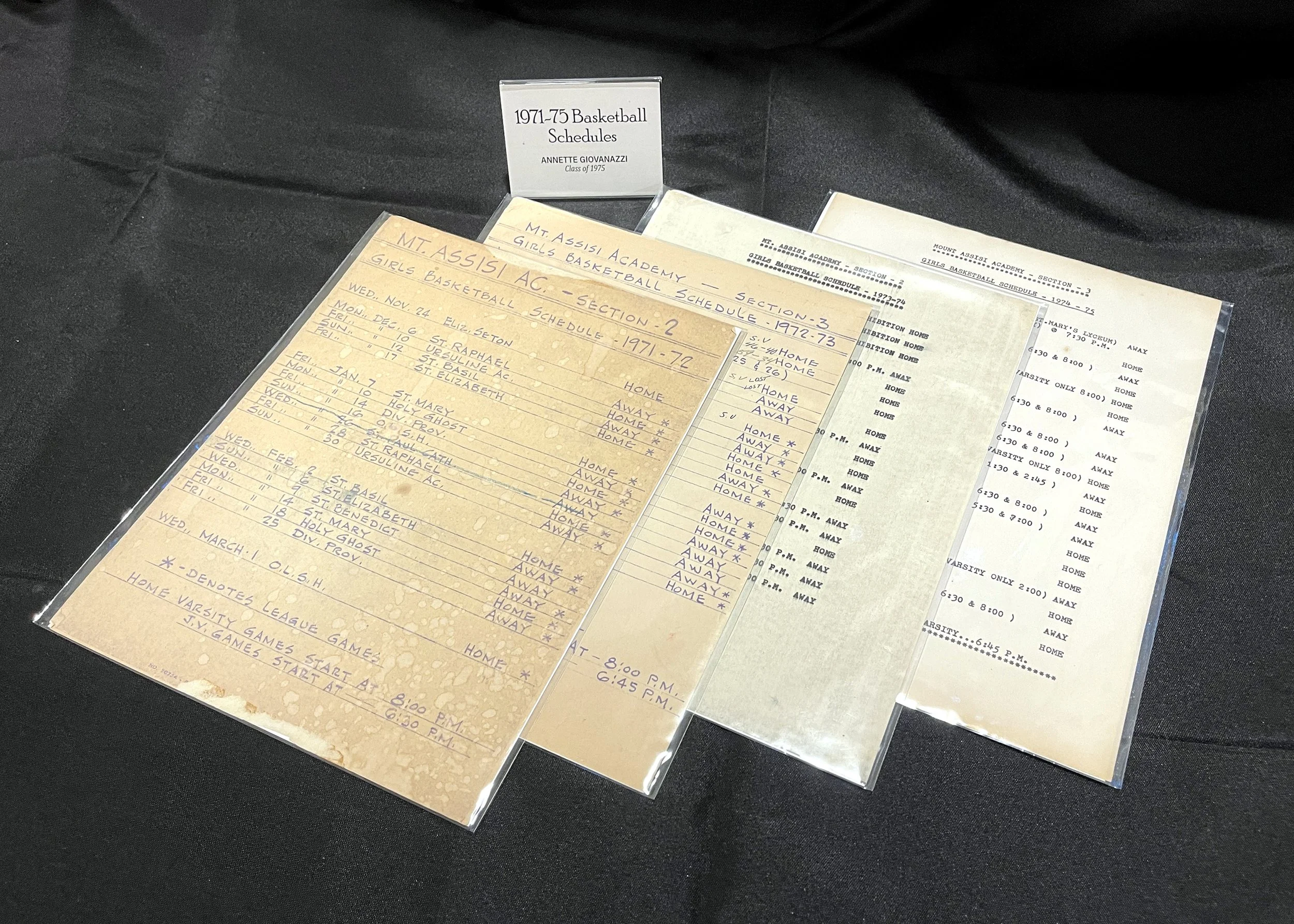 1971-1975 Basketball Schedules