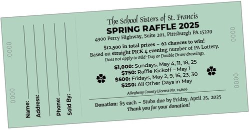 Spring Ball Raffle Tickets Spring Raffle 2025 — The School Sisters of St. Francis