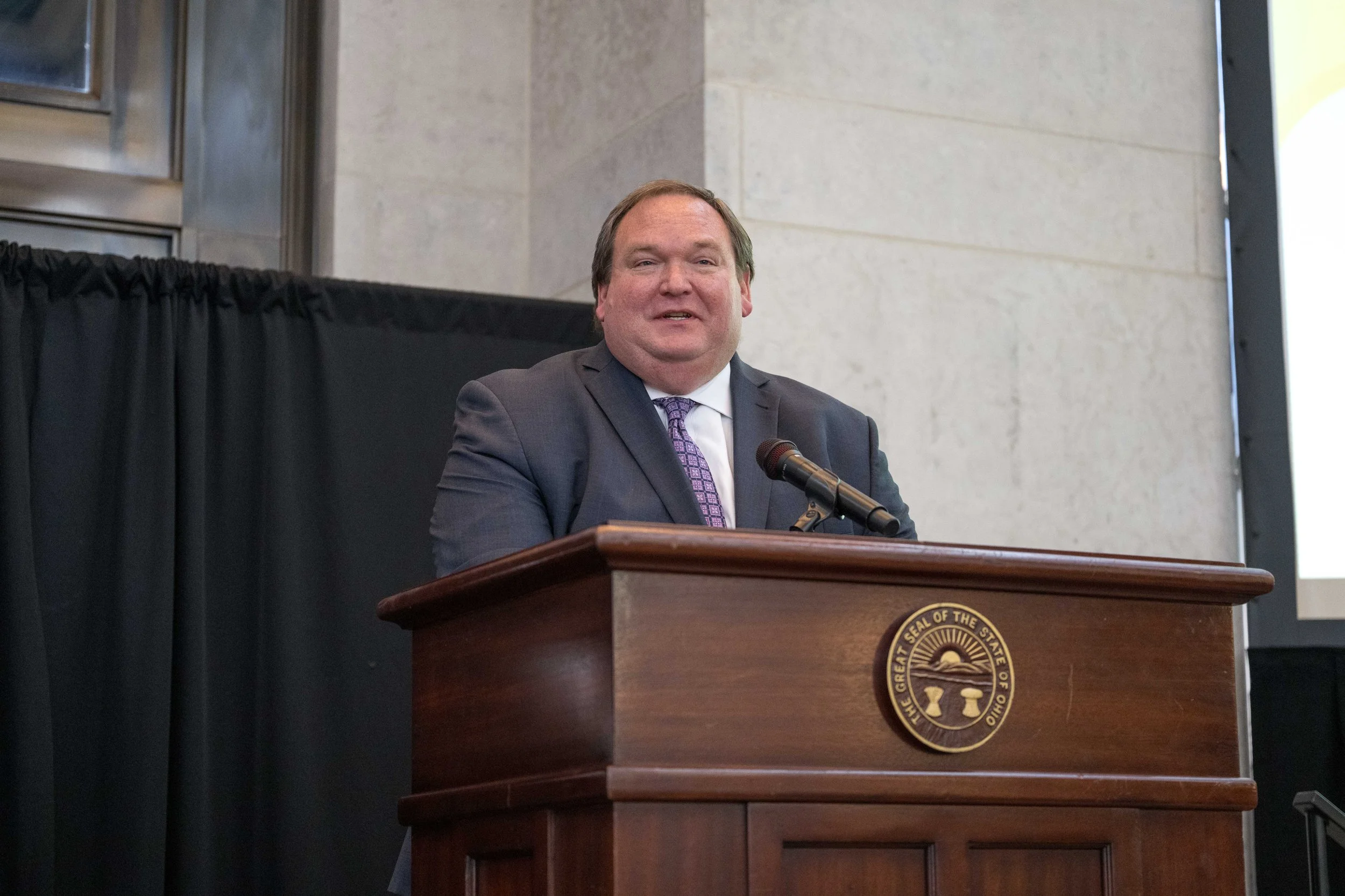  Ohio Department of Job and Family Services Director Matt Damschroder accepts AOF’s award as Champion for Ohio Families. 