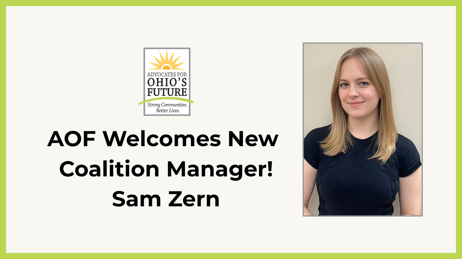 Advocates for Ohio’s Future Announces New Coalition Manager
