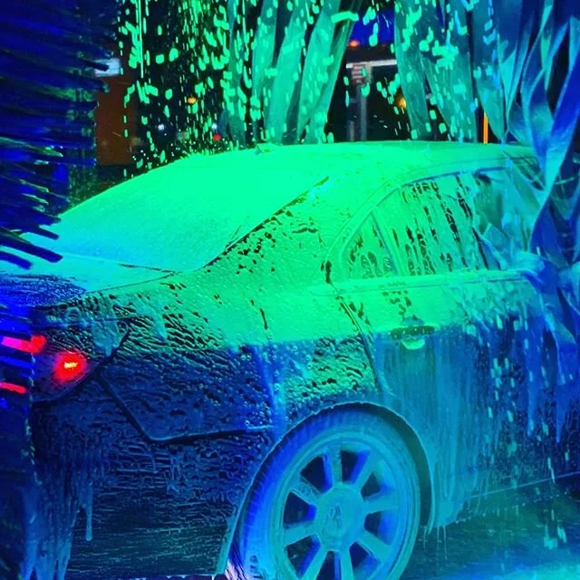 Pretty lights and loud music - plus a clean car! Why yes, Please! #washlocal #carwash #nightwash #marshalltexas #quarantine