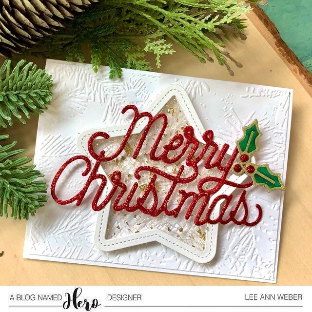 Another sparkly card for the December challenge over @ablognamedhero. This one using the @heroarts fancy die...isn’t that sentiment great!
More sparkle on my blog and info on the challenge. Holiday Cheer to everyone!
#heroarts #ablognamedhero #handma