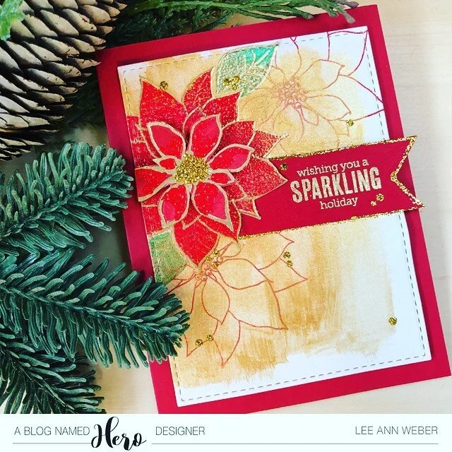 A little more sparkle for your Sunday....Join the giveaway over @ablognamedhero. All about the supplies I used on my blog. 
#heroarts #handmadeholidays #handmadecards #cardmaking #holidaycards #sparkle