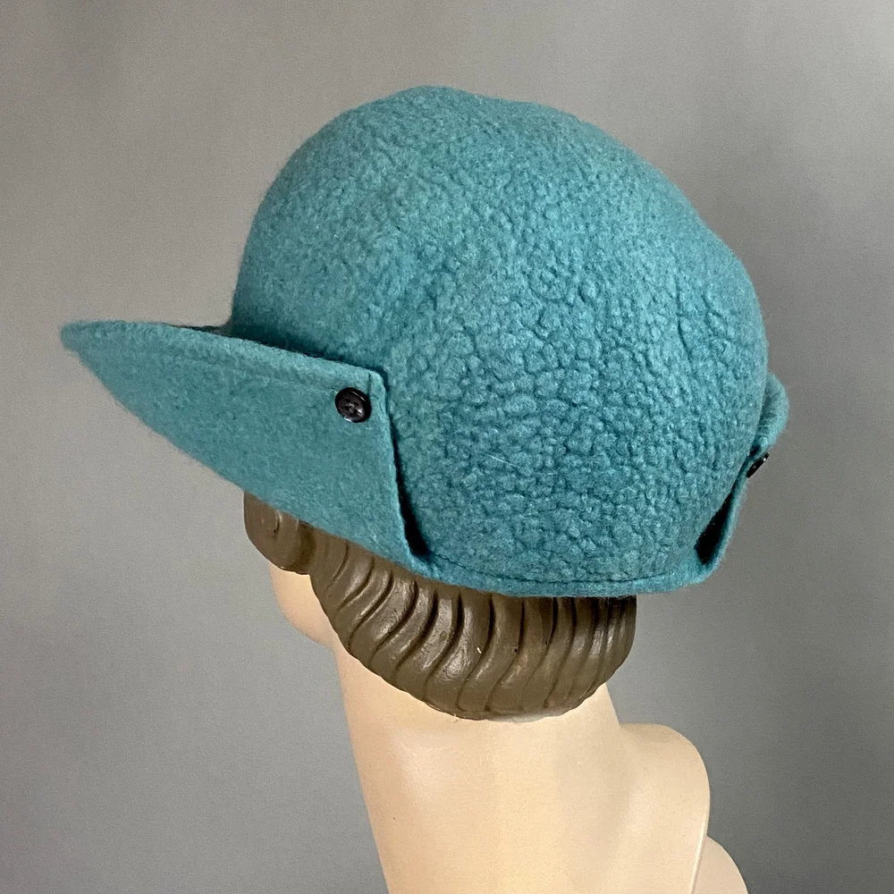 Vtg 2000s hand felted bucket hat, blue and yellow, Miss Fitt & Co, Size M Manchester Blue 98 Retro Bucket Hat Beach Festival Fisherman  main image 4