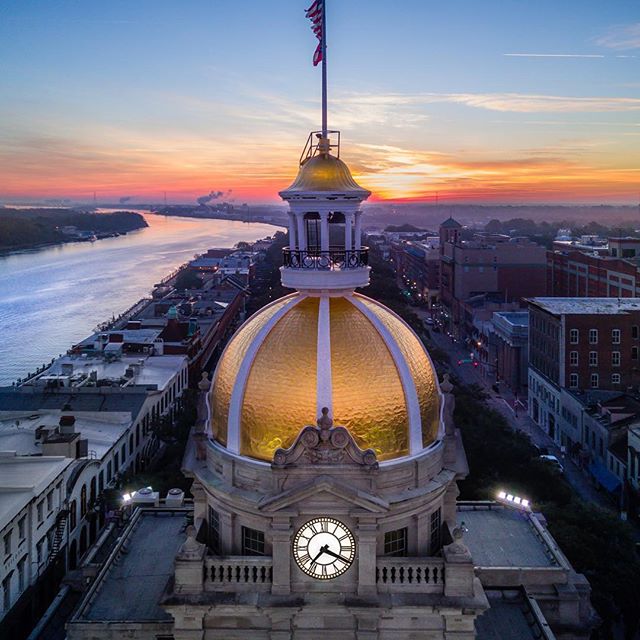 Gotham Gold 
#savannahgeorgia #clocktower #epic #dome #golden #sunrise #process