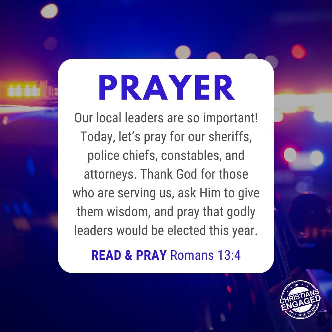 Today, we're lifting up our sheriffs, police chiefs, constables, and attorneys across the country. 

Take a moment to look up yours and pray for them by name!
#WeeklyPrayer