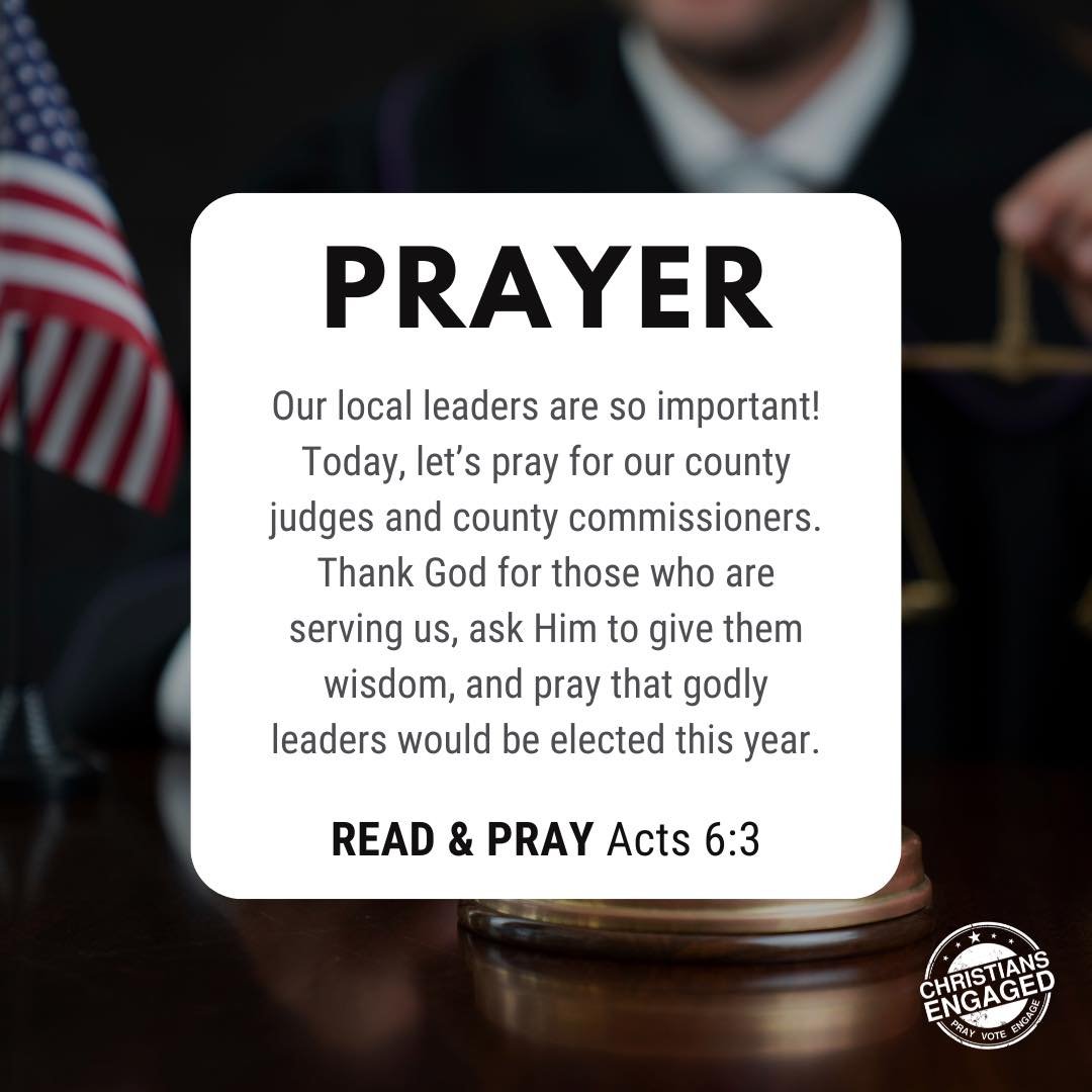 This week, we&rsquo;re lifting up our county judges and commissioners. #weeklyprayer