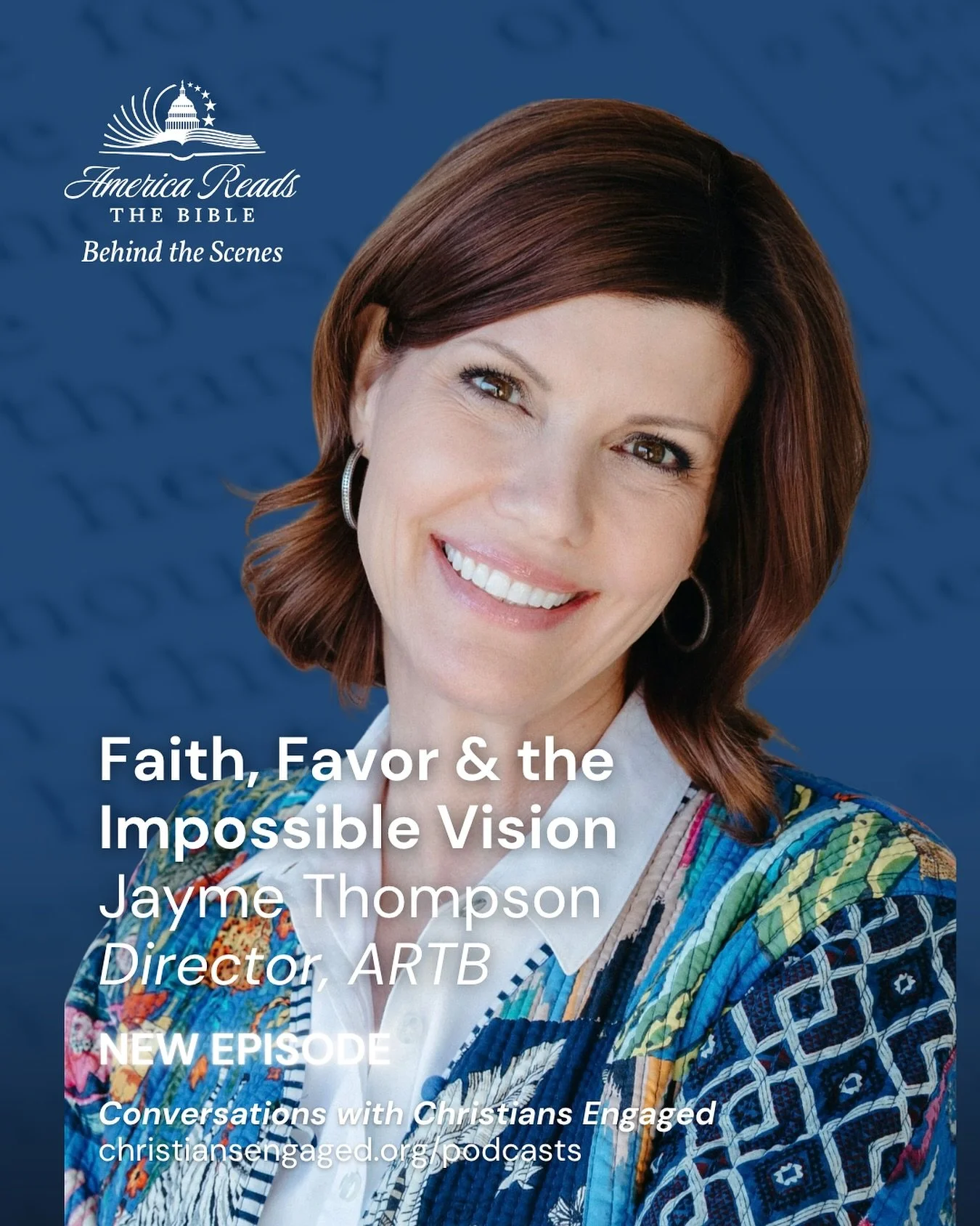 🎙️ New Episode of Conversations with Christians Engaged!

This week, Bunni Pounds sits down with Jayme Thompson, Director of America Reads the Bible, for a powerful behind-the-scenes look at how this historic event is coming together.

From the orig