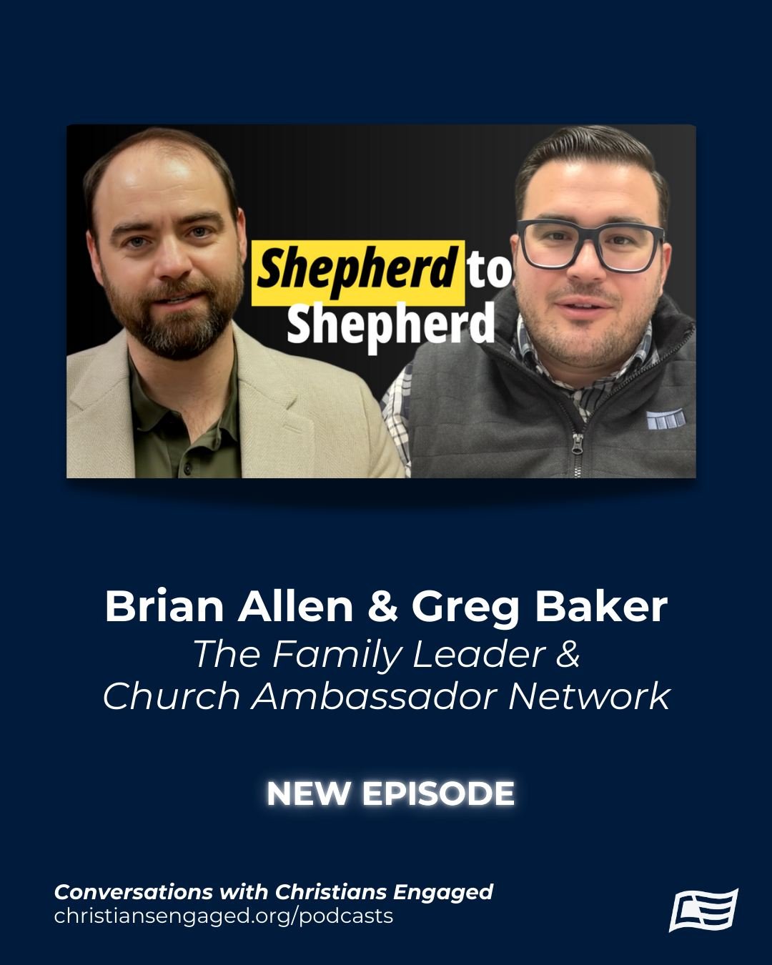 🎙️ New episode now live on Conversations with Christians Engaged.

Shepherd to Shepherd: A Biblical Approach to Church &amp; Government

Host Ben Quine is joined by Greg Baker and Brian Allen of the Church Ambassador Network to discuss Romans 13, pr