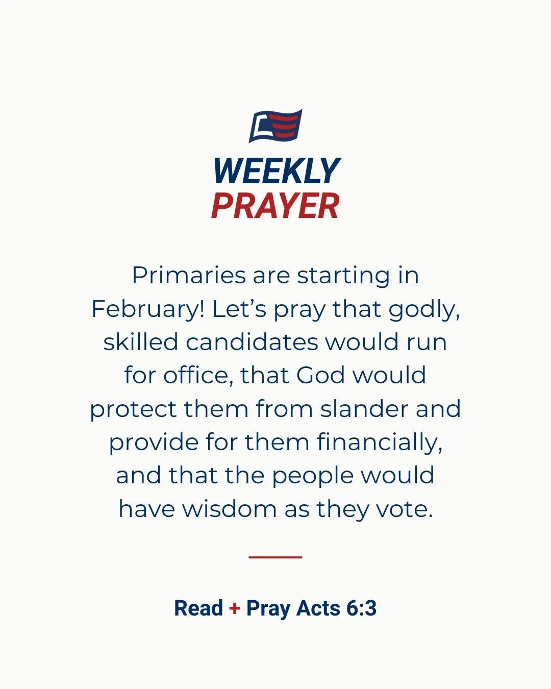 Join us in praying for godly, skilled candidates to run for office.
#WeeklyPrayer