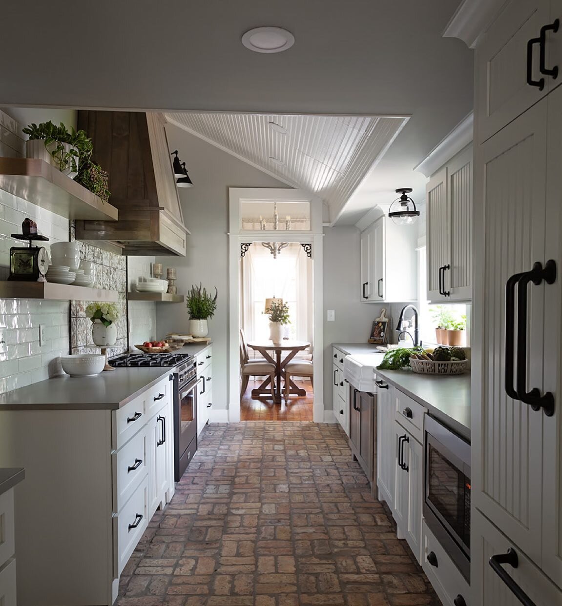 When everyone else is designing open concept plans we&rsquo;re creating the most adorable and full of character galley kitchen. This historic downtown Franklin home was so much fun to work on. @pritchettsmithbuilders did a great job making my vision 