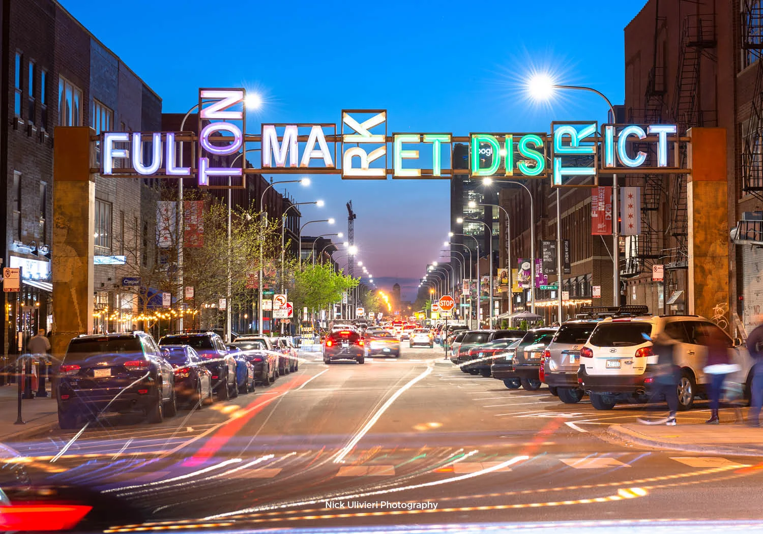 Limo Service to Fulton Market District. Rent Party Bus to Fulton River District. Book Transportation Service to Fulton District from Suburbs