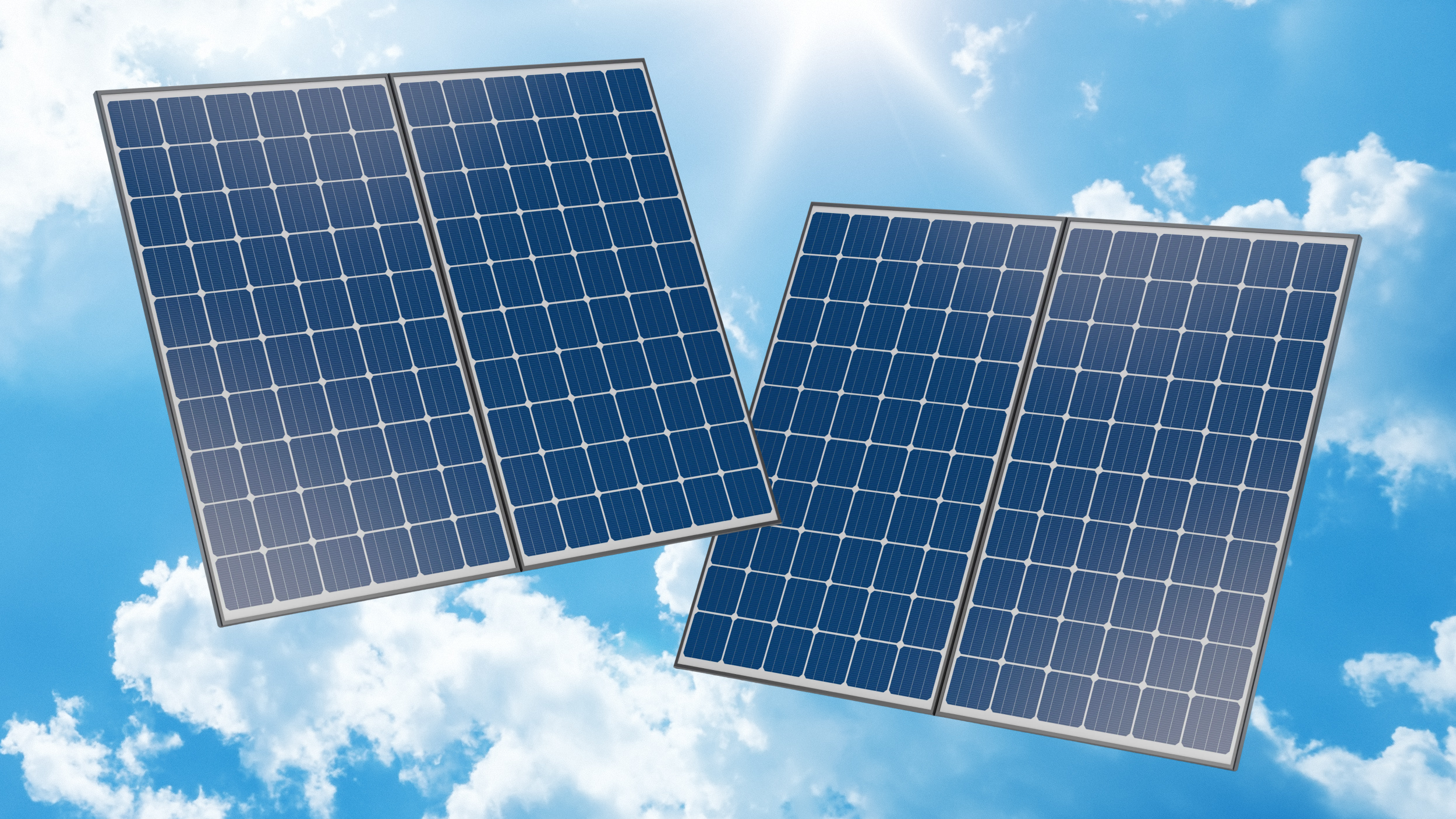 Photo of two solar panels.