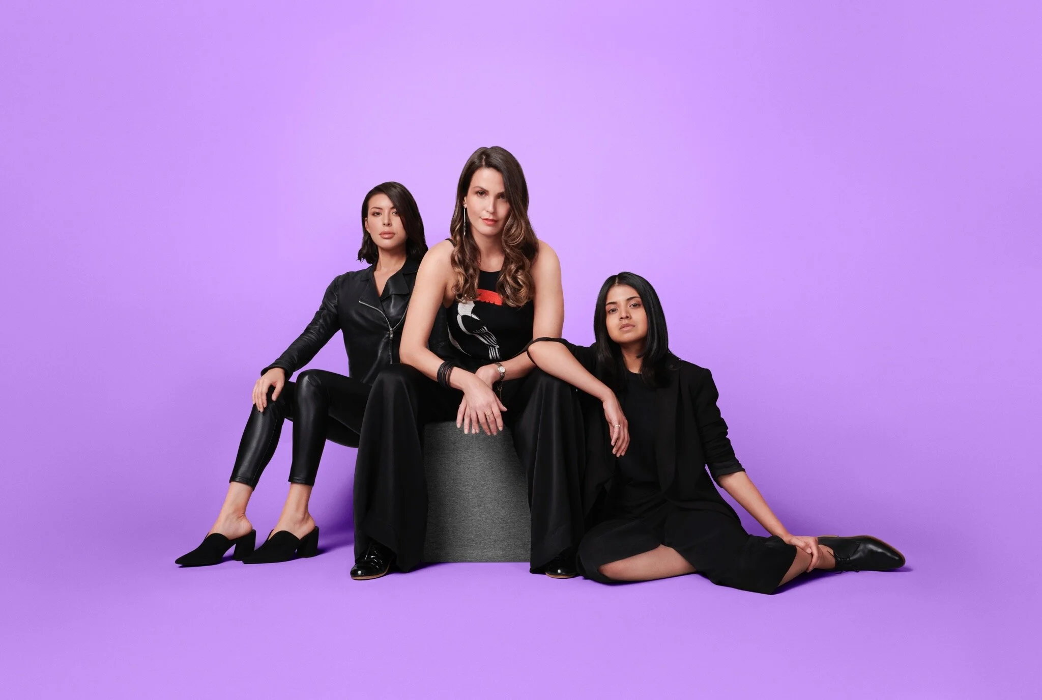 UNICEF data design team Natalia Adler, Purva Sawant and Camila Garay