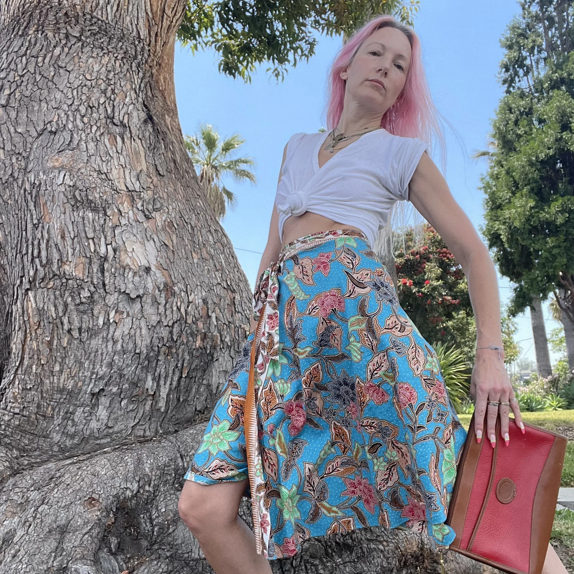 Bohemian Skirts Vintage Wrap Skirts Vintage 70s 80s Batik Print