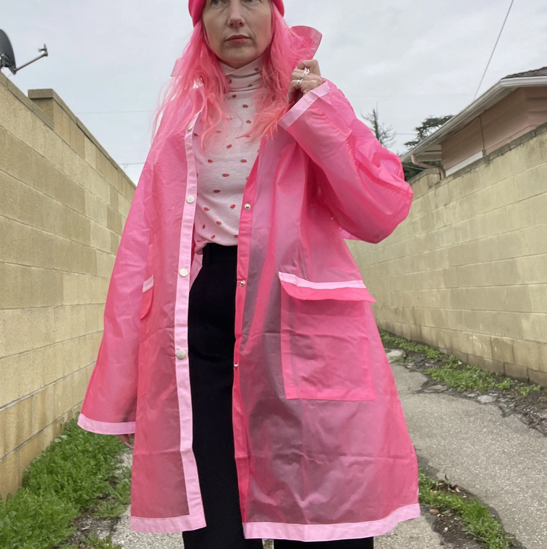 Pink Vinyl Raincoat Pink Pvc Raincoat Levi's Hot Pink Vinyl