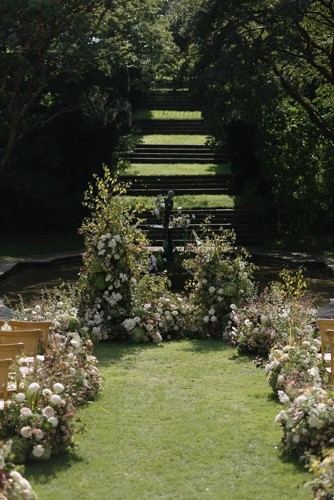An abundant ceremony floral installation made with the best seasonal flowers by The Botany House