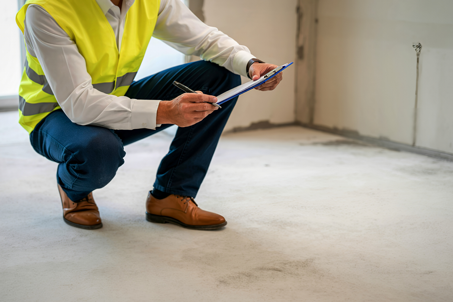 Construction inspection in progress showing attention to detail and quality control during a home build