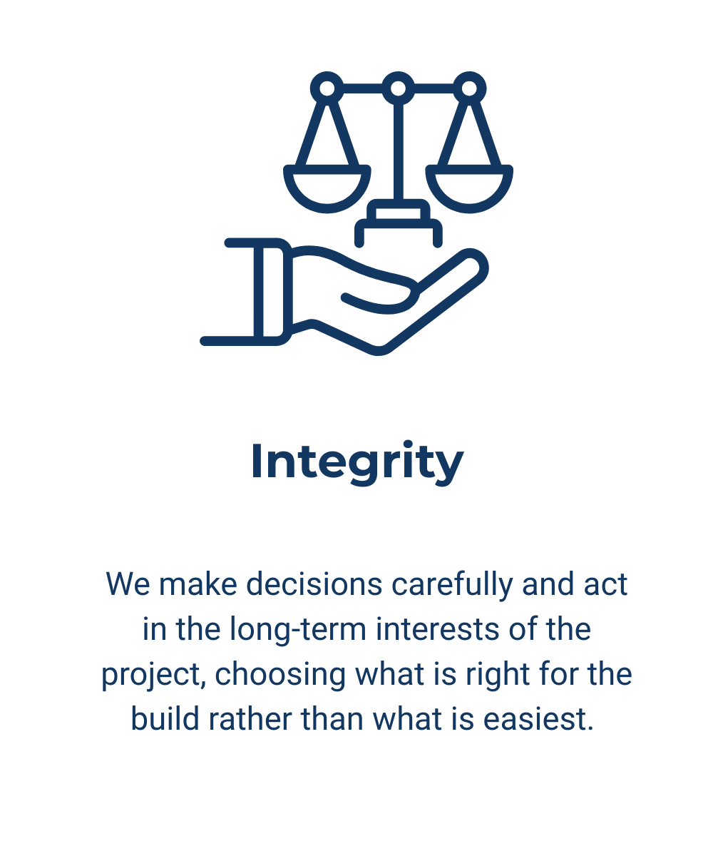 Integrity value icon representing careful long-term decision making
