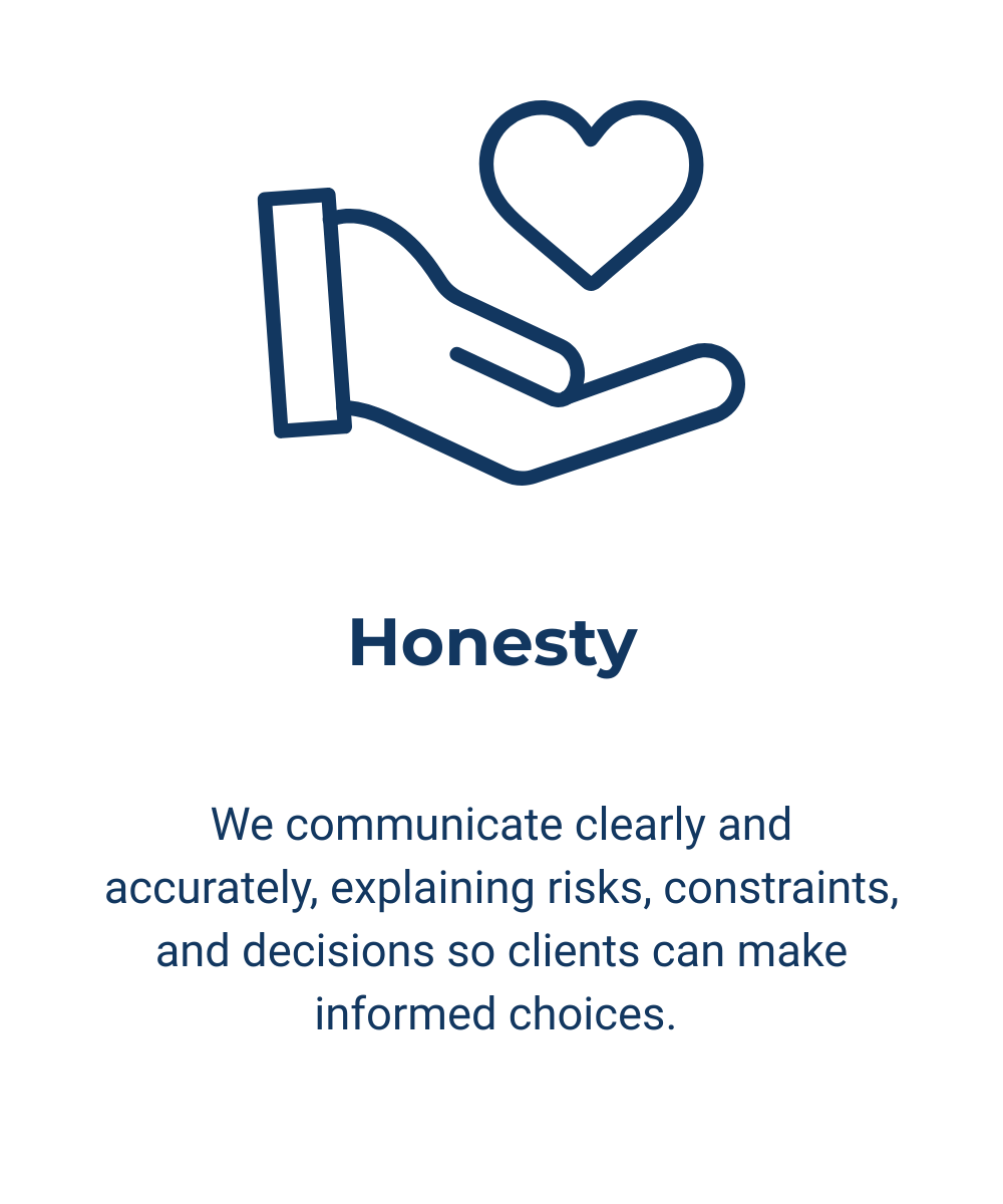 Honesty value representing clear and transparent communication